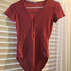 Red & white stripped urban outfitters body suit